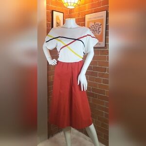 Vintage 80s Color-Stripe Dress w/ Pockets & Primary Color Joy ❤️💛💙